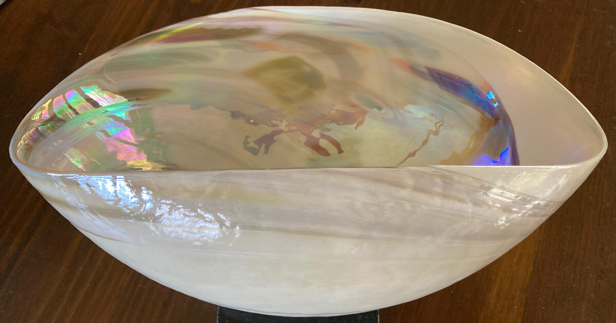 Crate Barrel Fossili Murano Glass Bowl Made In Italy For In