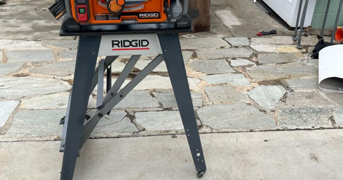 Rigid 10 Table Saw With Scissor Stand And Table Stand With Wheels