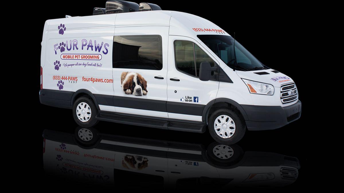 Four paws mobile dog grooming clearance