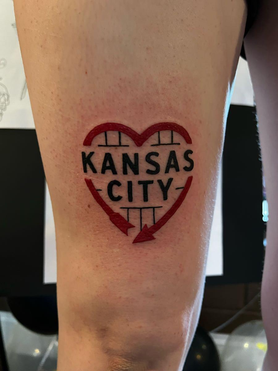 Under bicep tattoo of Kansas City Missouri skyline  Bicep tattoo Tattoos  Tattoo inspiration