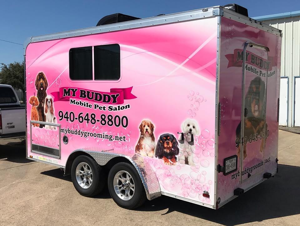 Pink mobile hot sale pet grooming