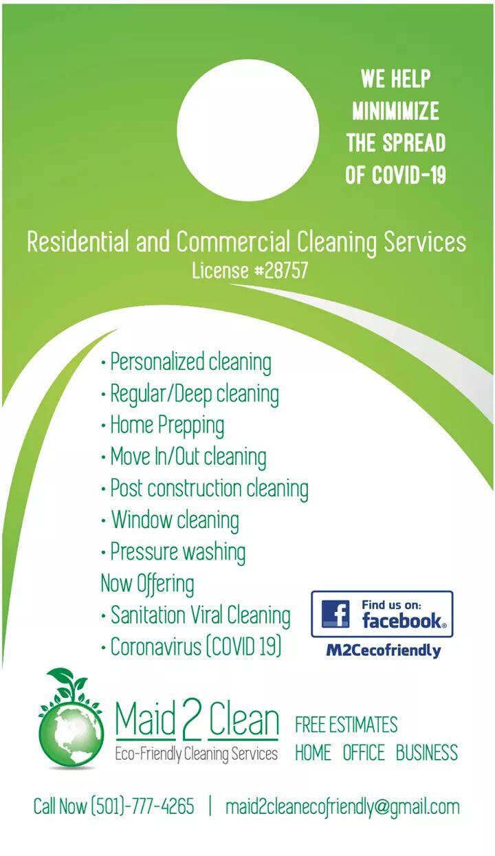 Maid 2 Clean Ecofriendly Cleaning Services Jacksonville, AR Nextdoor