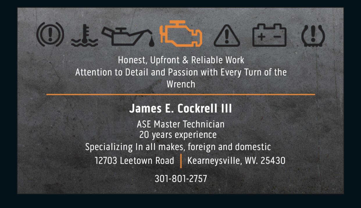 James E Cockrell Automotive Repair And Service Kearneysville, WV