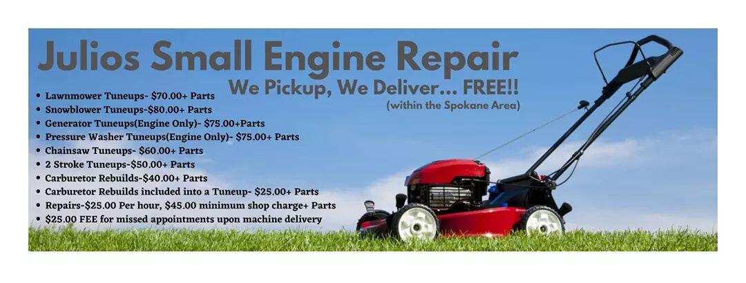 Small engine repair online pick up and delivery