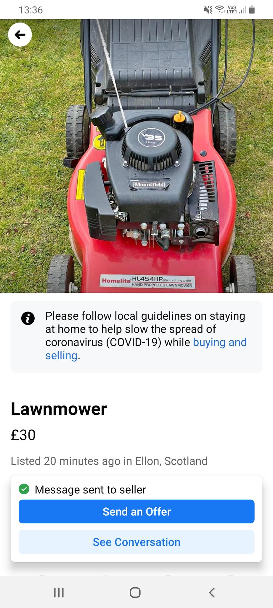 Homelite lawn mower discount hl454hp