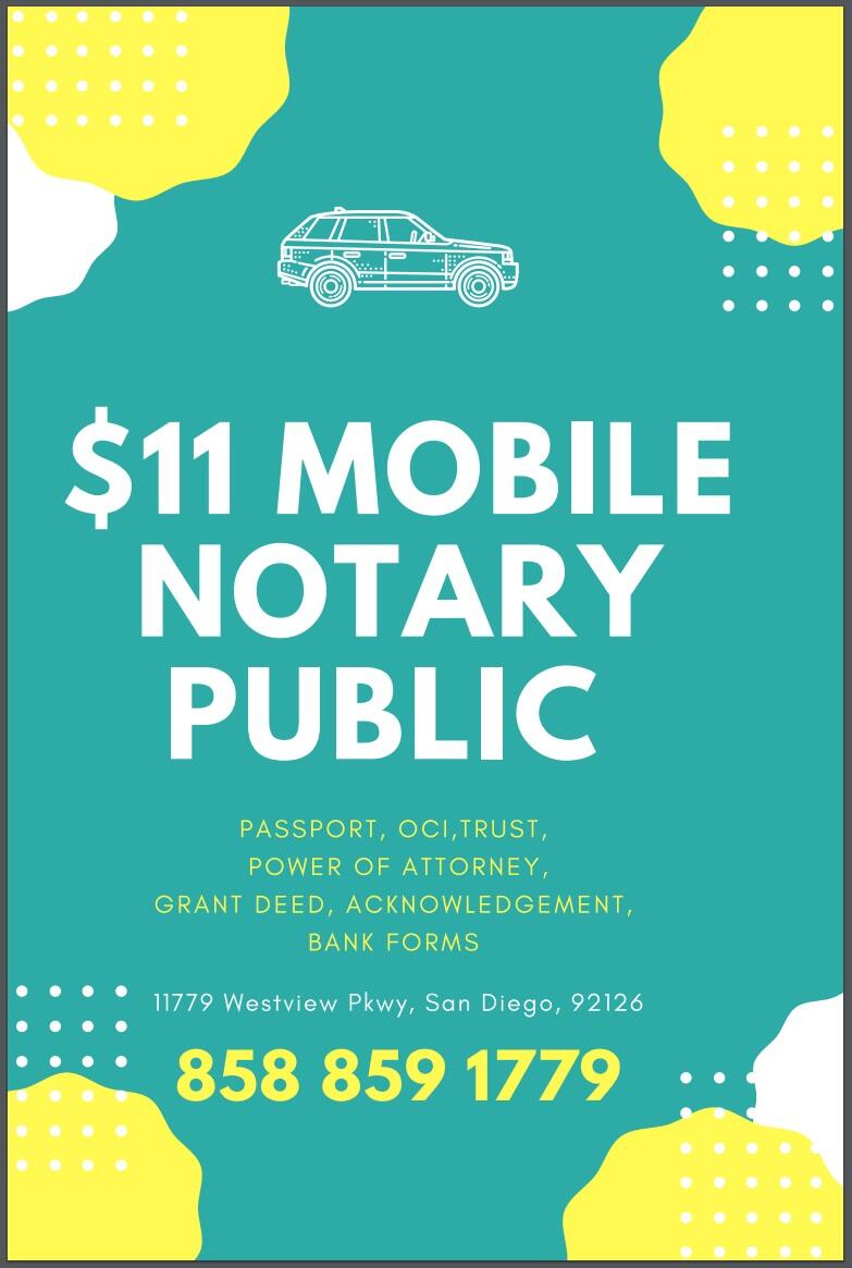 11 Mobile Notary In Mira Mesa San Diego, CA Nextdoor