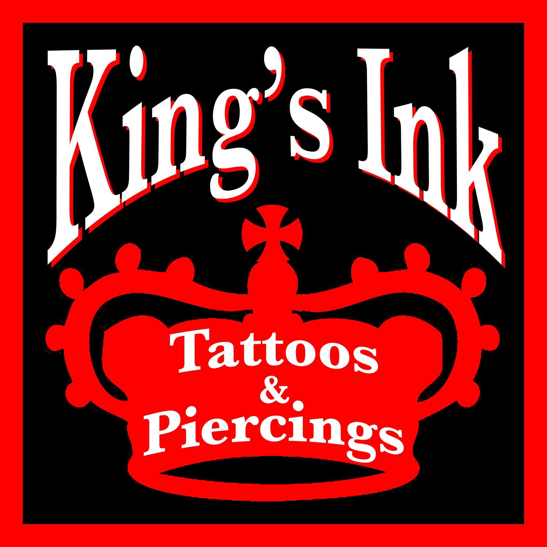 Ink tattoo salon label with eye small tear king Vector Image