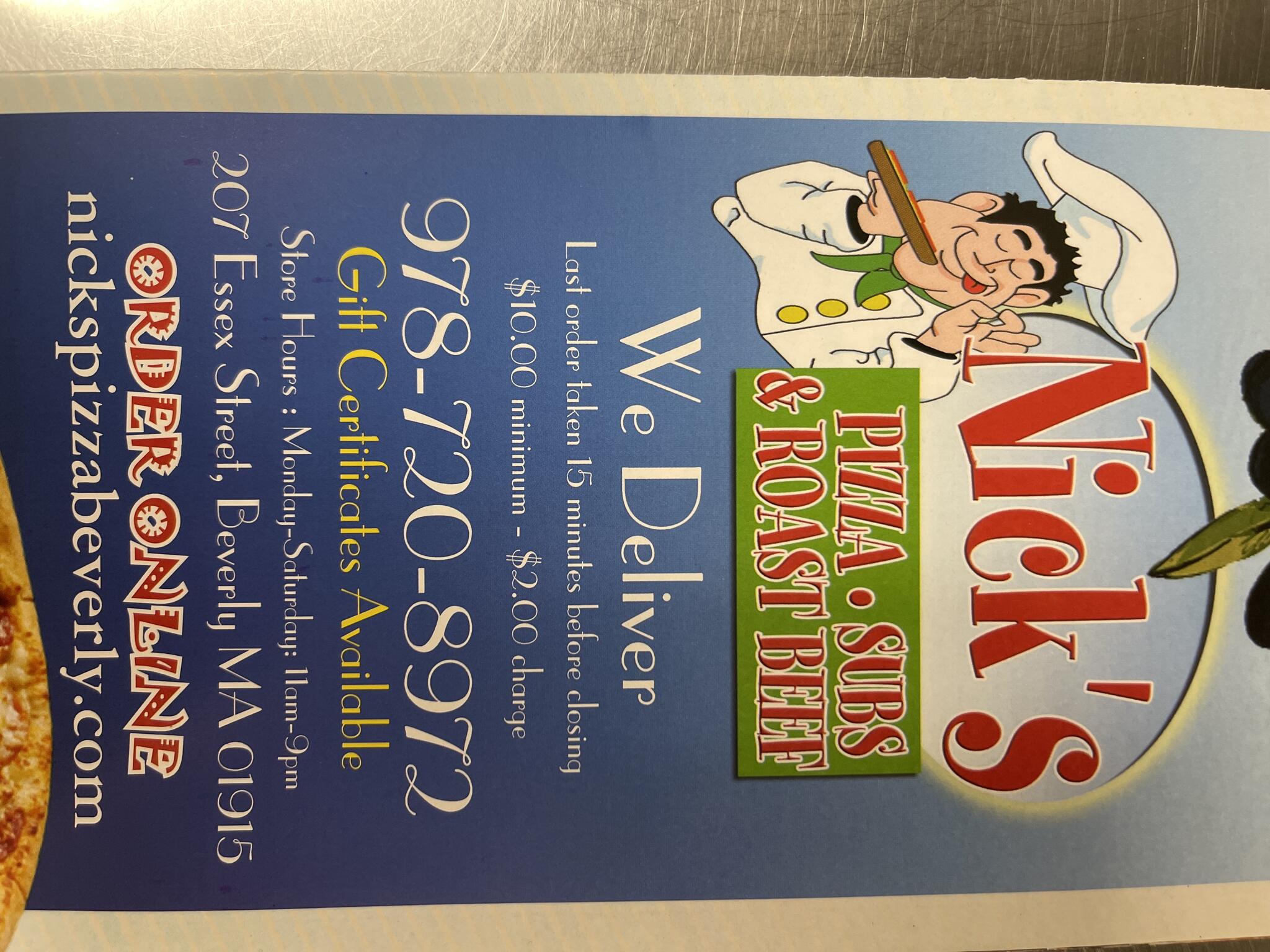 Nick’s Pizza, Subs & Roast Beef Beverly, MA Nextdoor