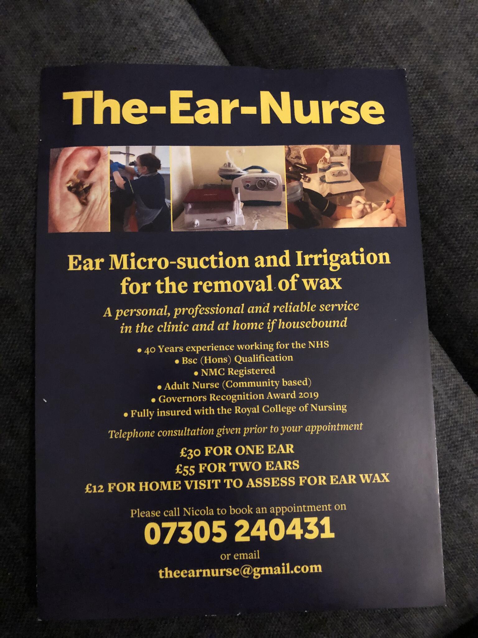 Ear Syringing London for £55 - Ear Wax Removal by Nurse