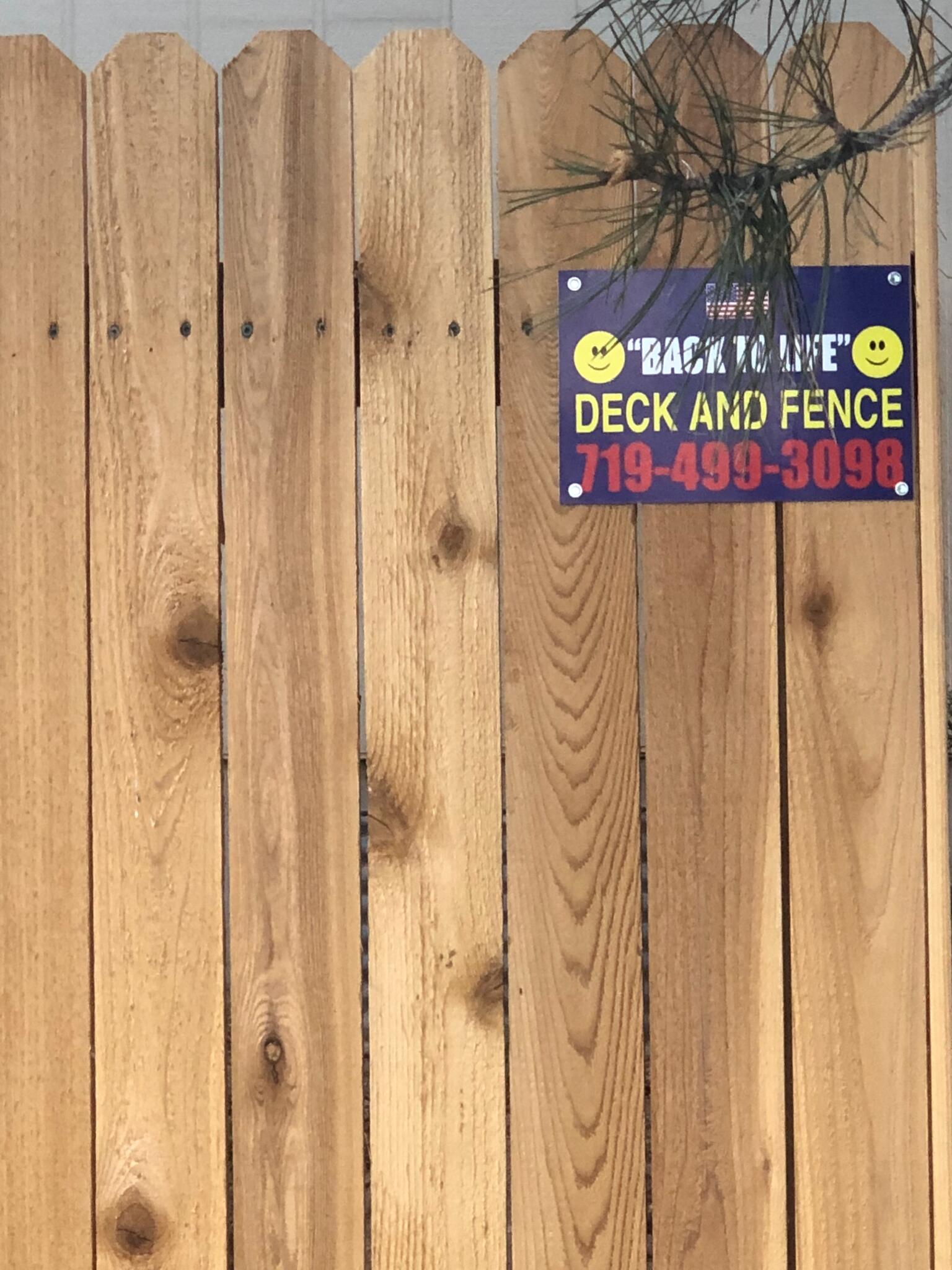 Back To Life Deck and Fence Company in Colorado Springs Colorado