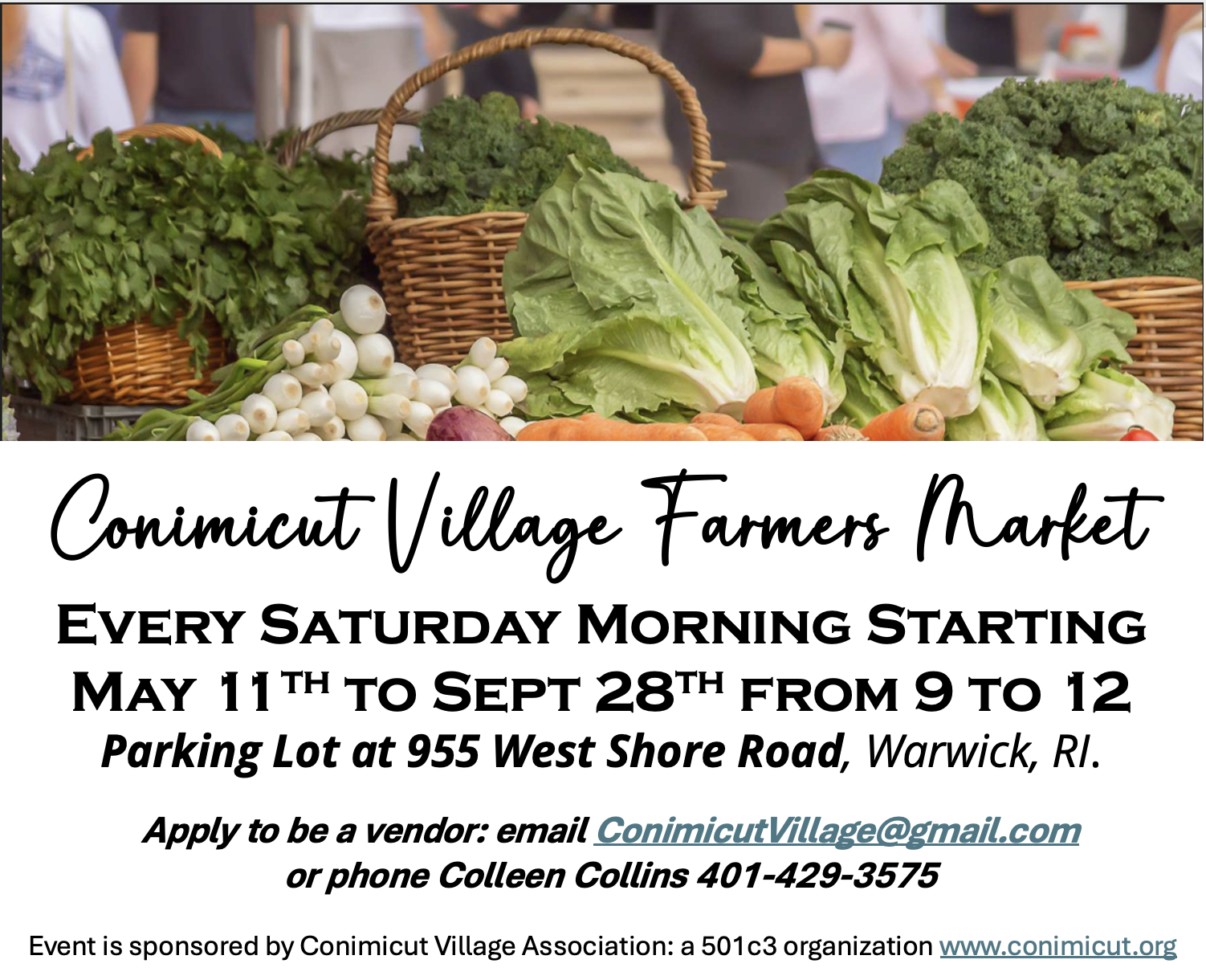 CONIMICUT VILLAGE FARMERS MARKET - Warwick, RI - Nextdoor