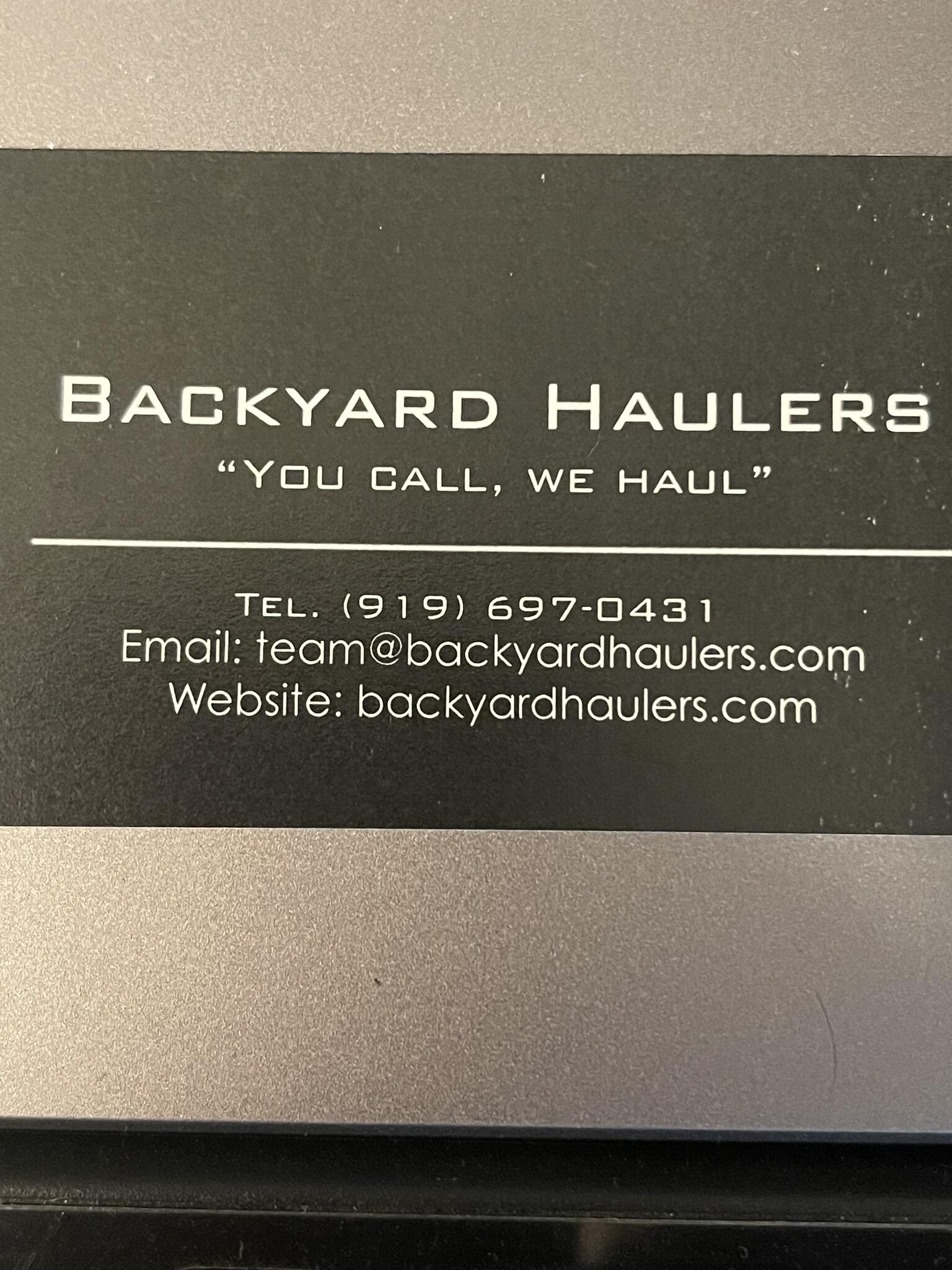 Backyard Haulers - Durham, NC - Nextdoor