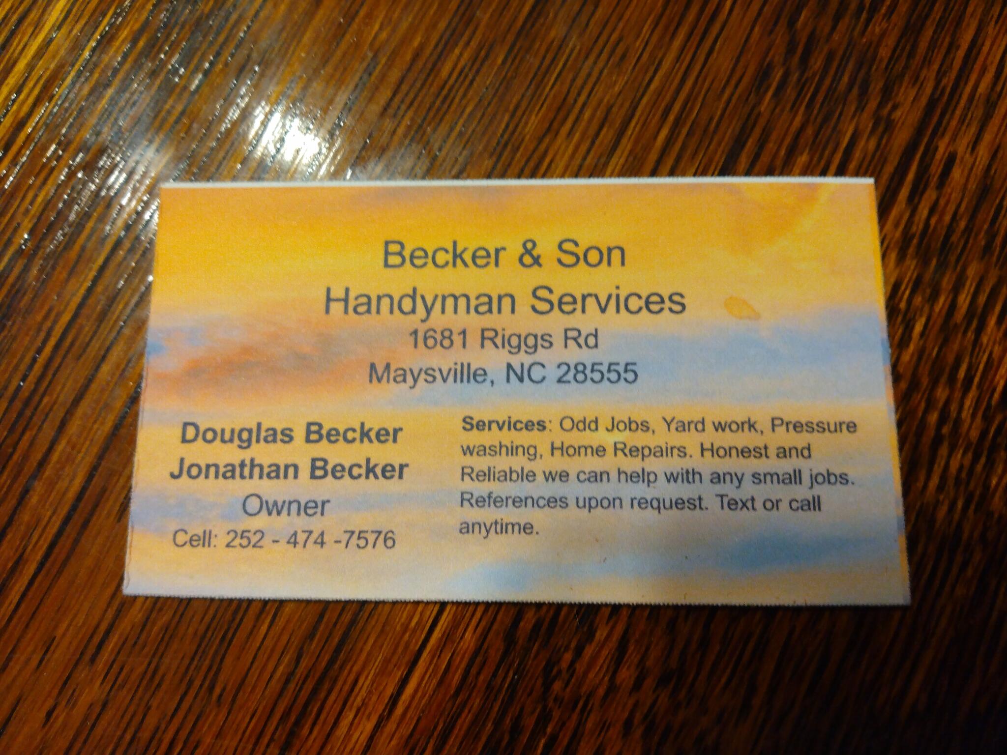 Becker and Son Maysville, NC Nextdoor