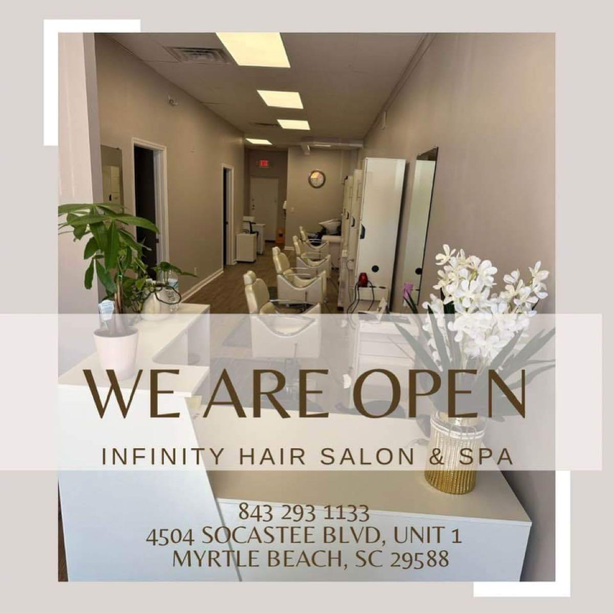 Infinity hair salon & spa ,4504 socastee boulivard unit I mytle beach