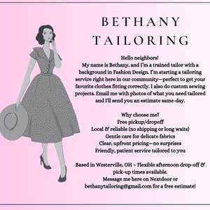 Bethany Tailoring - Westerville, OH - Nextdoor Bethany Tailoring - Westerville, OH - Nextdoor