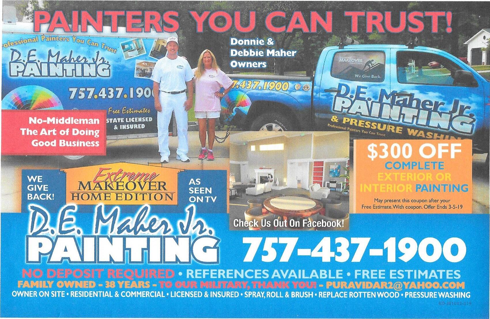 D.E. Maher Jr. Painting and Debbie Maher Virginia Beach, VA Nextdoor