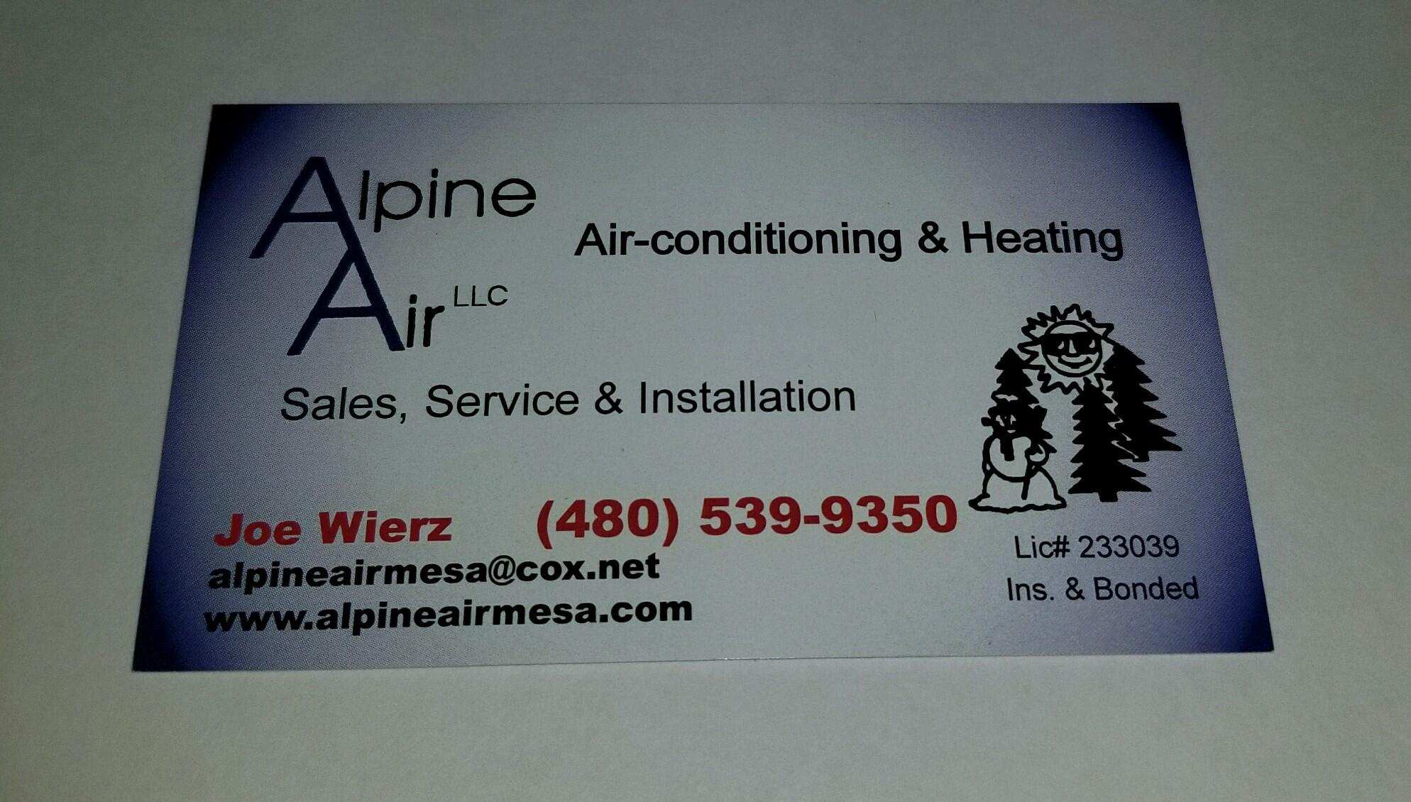 Alpine heating and air conditioning llc deals