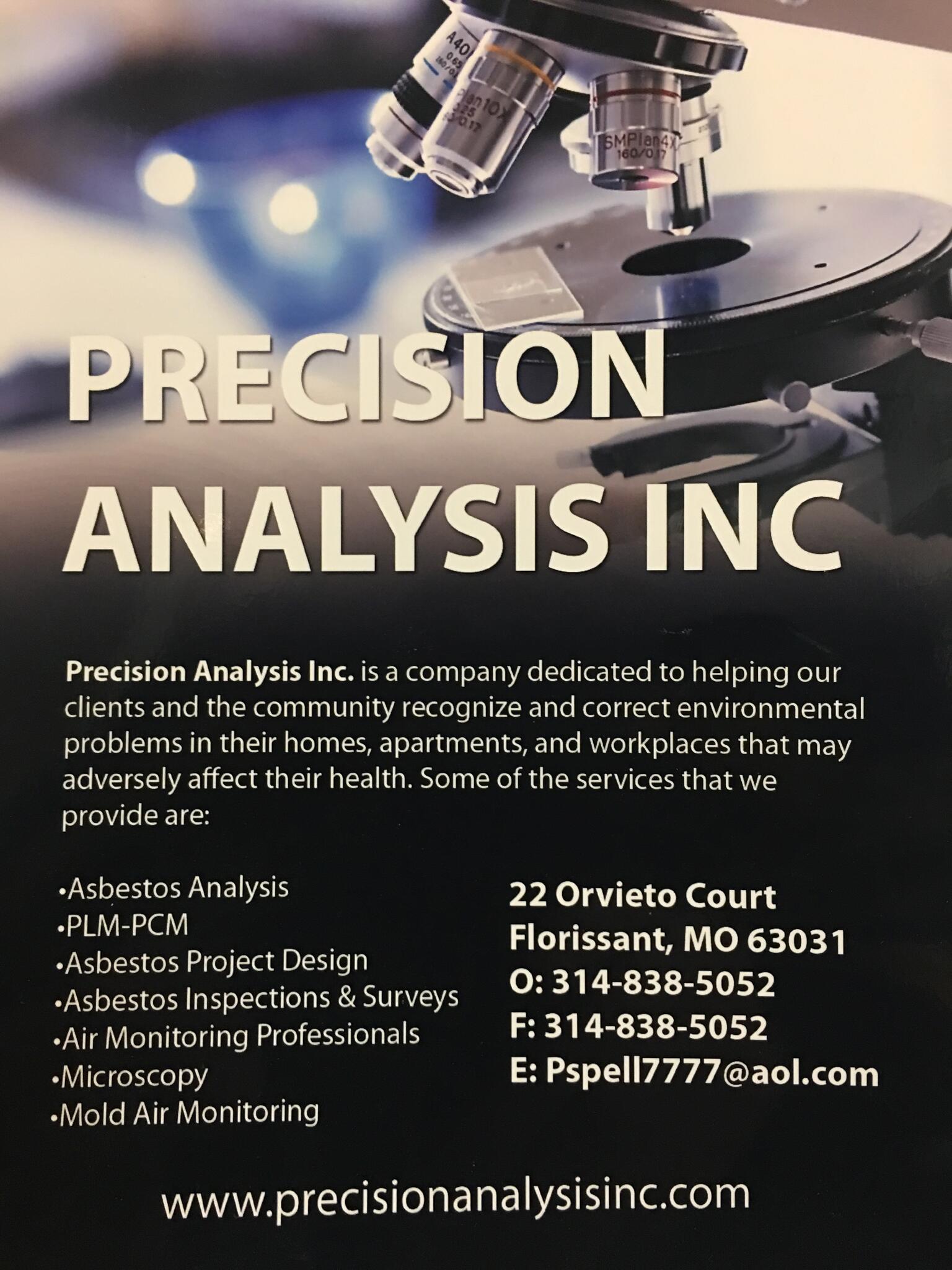 Precision analysis inc florissant mo nextdoor