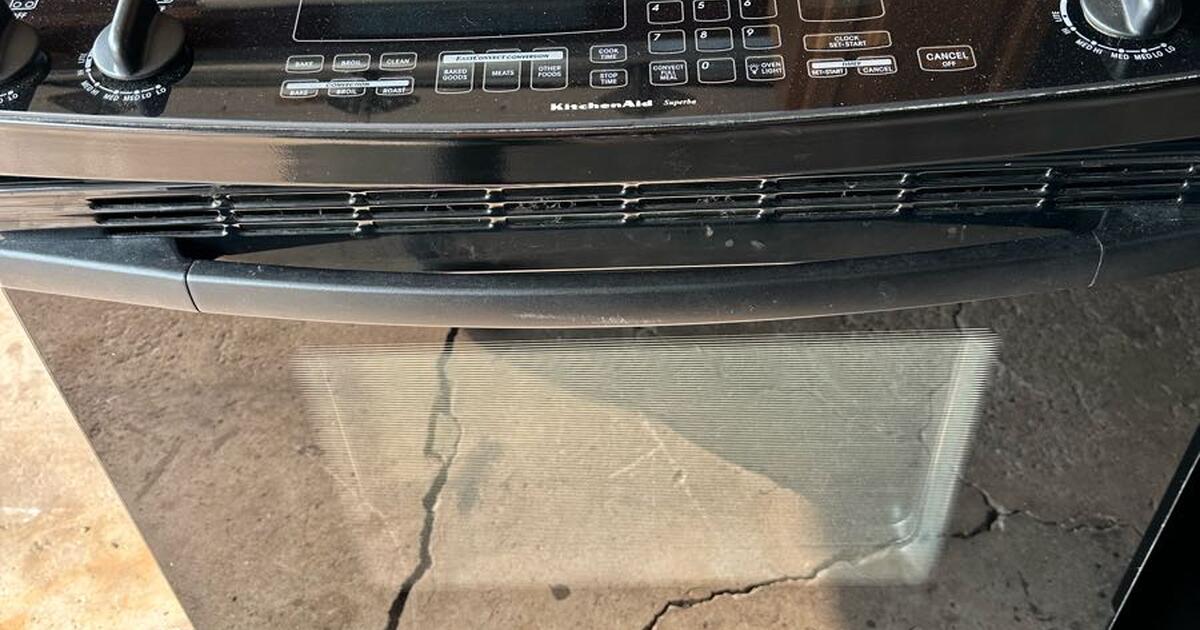 KitchenAid Superba Gas Stove Convection Slidein Black Glass Top 30