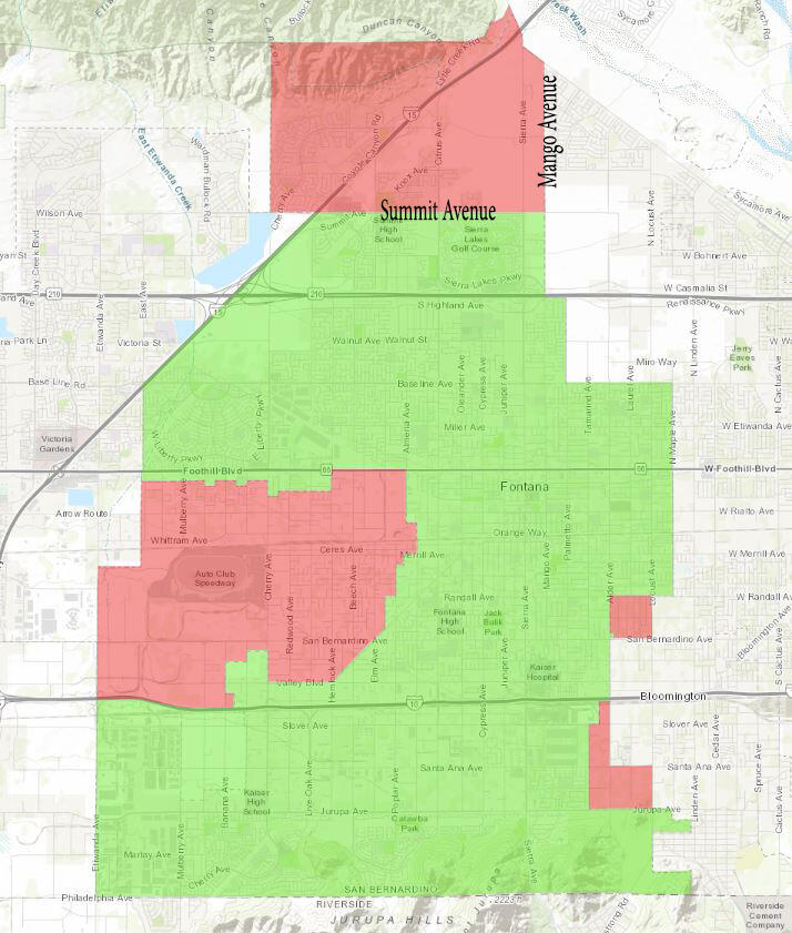 City Of Fontana Ca Map