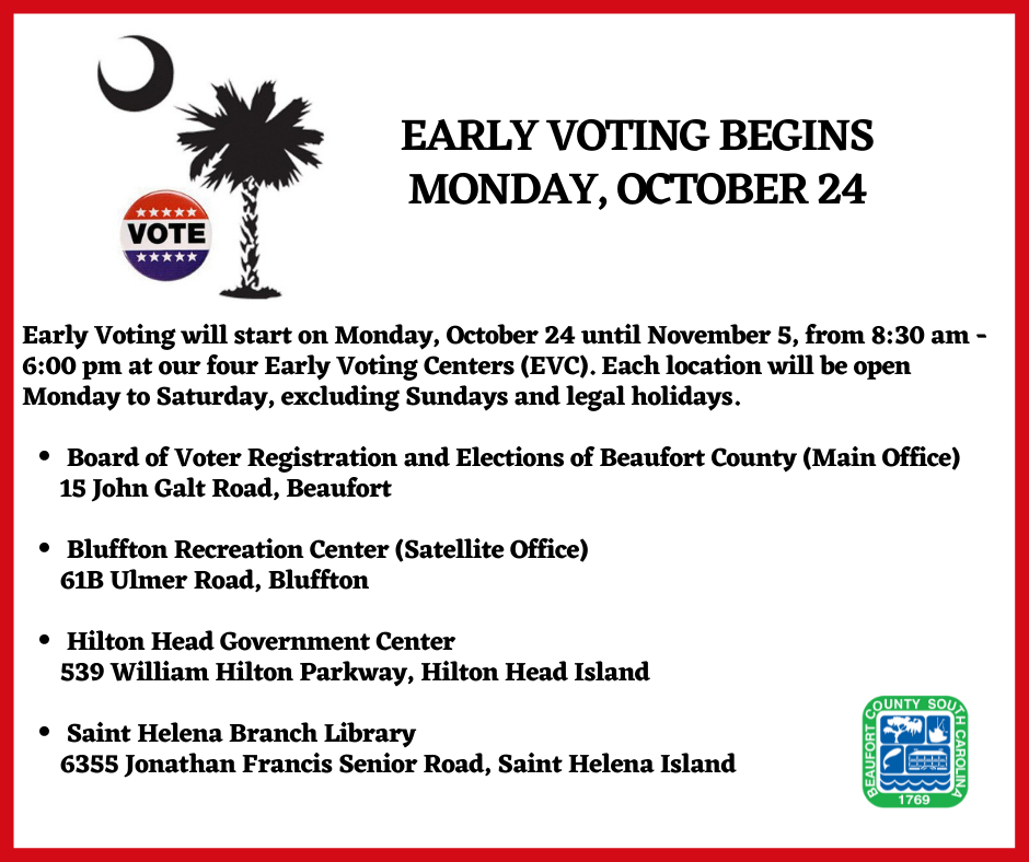 Early voting reminder (City of Beaufort) — Nextdoor — Nextdoor