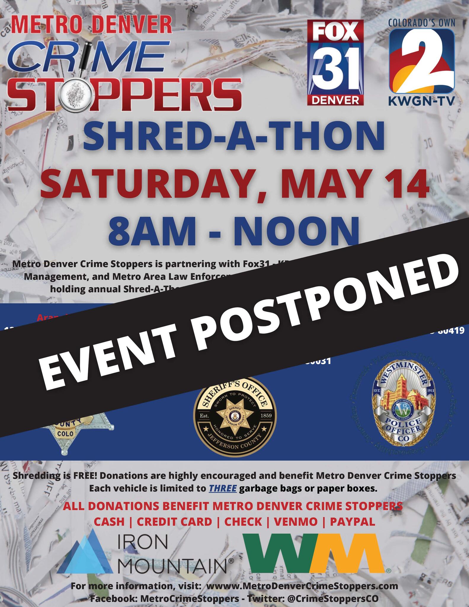 ***UPDATE*** The spring ShredAThon has been POSTPONED due to