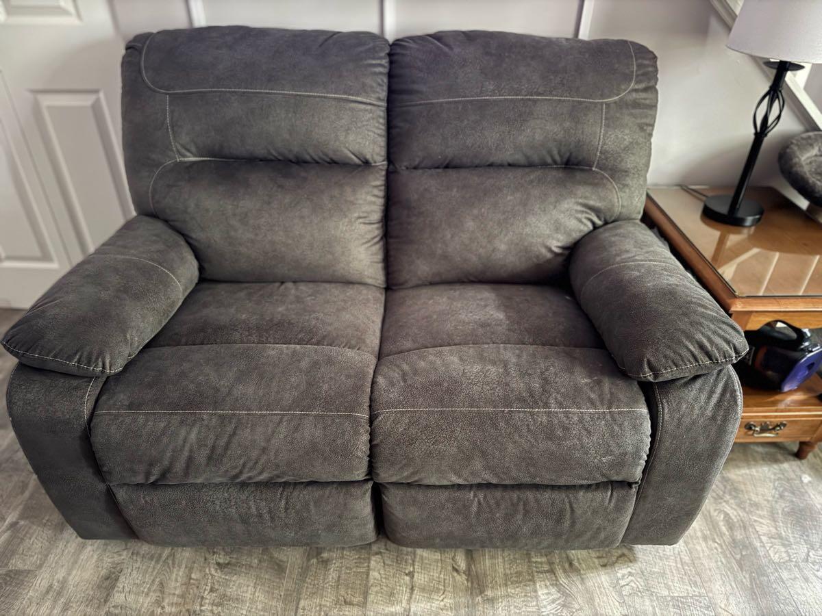 Gray Reclining Loveseat and Couch