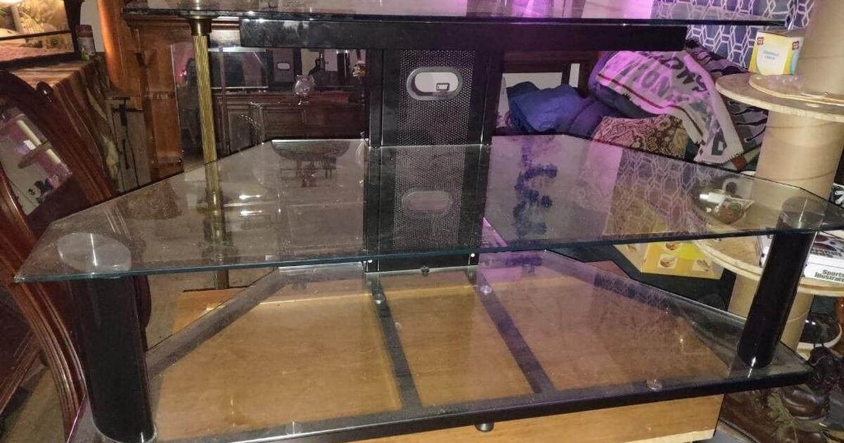 3 Tiered Glass Entertainment System 55 OBO for 55 in Augusta, GA