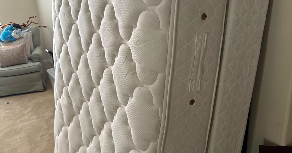 Used Full size mattress with box spring and metal bed stand for Free in