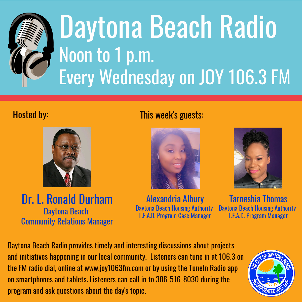 Daytona Beach Radio features L.E.A.D. Center this Wednesday (City of