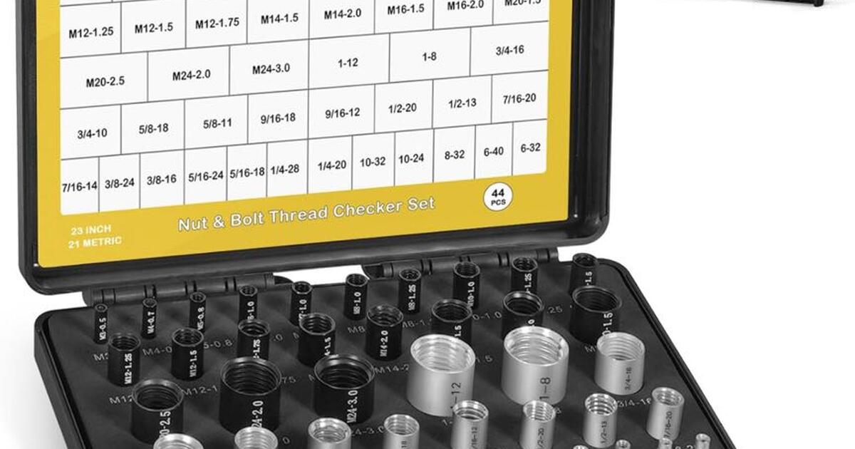 Nut and bolt thread checker nut and bolt size gauge 23 inch 21