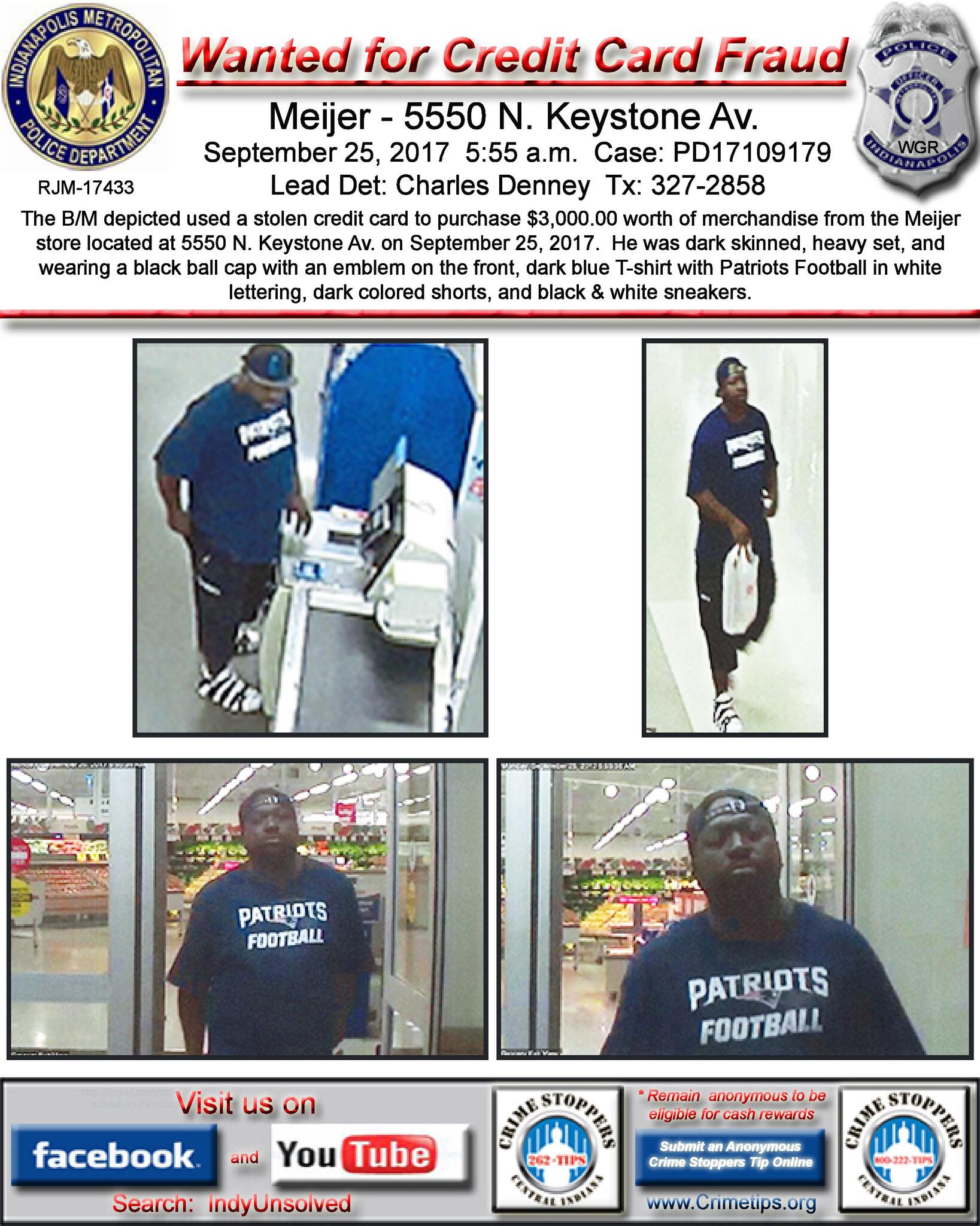 IMPD North District Crime Watch - BOLO: Wanted for Credit Card Fraud ( Indianapolis Metropolitan Police Department) — Nextdoor — Nextdoor