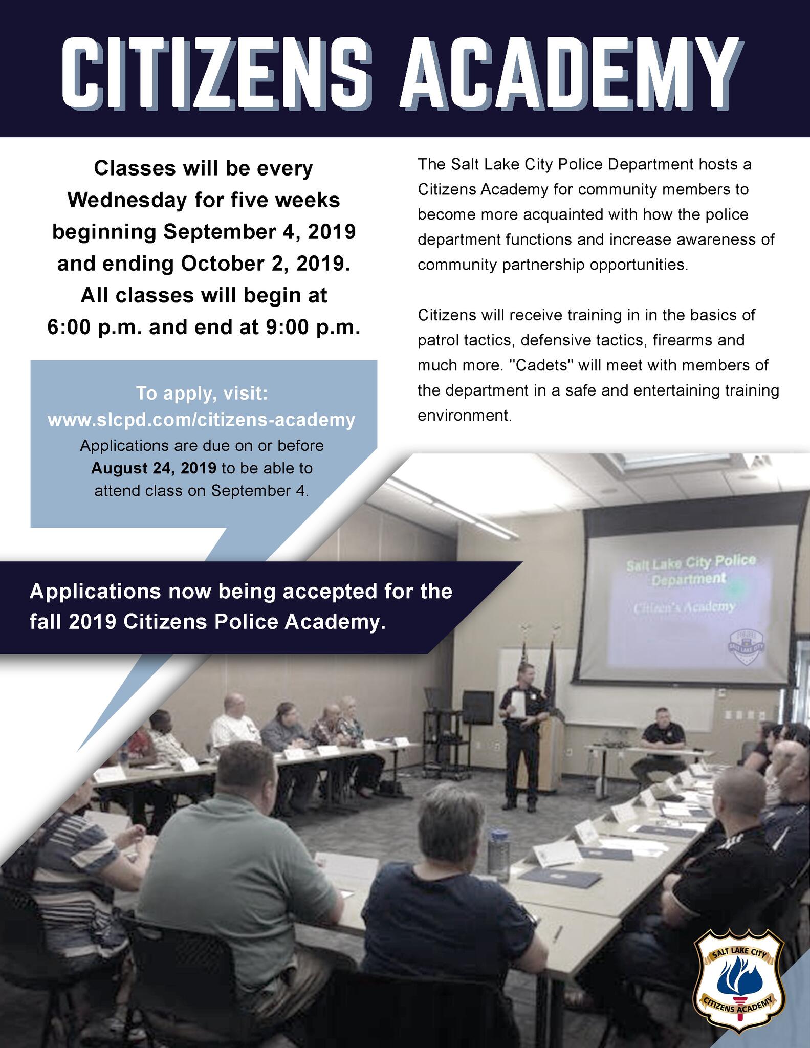 Citizens Academy Starting in September (Salt Lake City Police