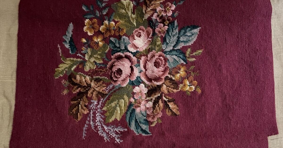 Handmade needlepoint chair seat cover for Free in Alexandria, VA For