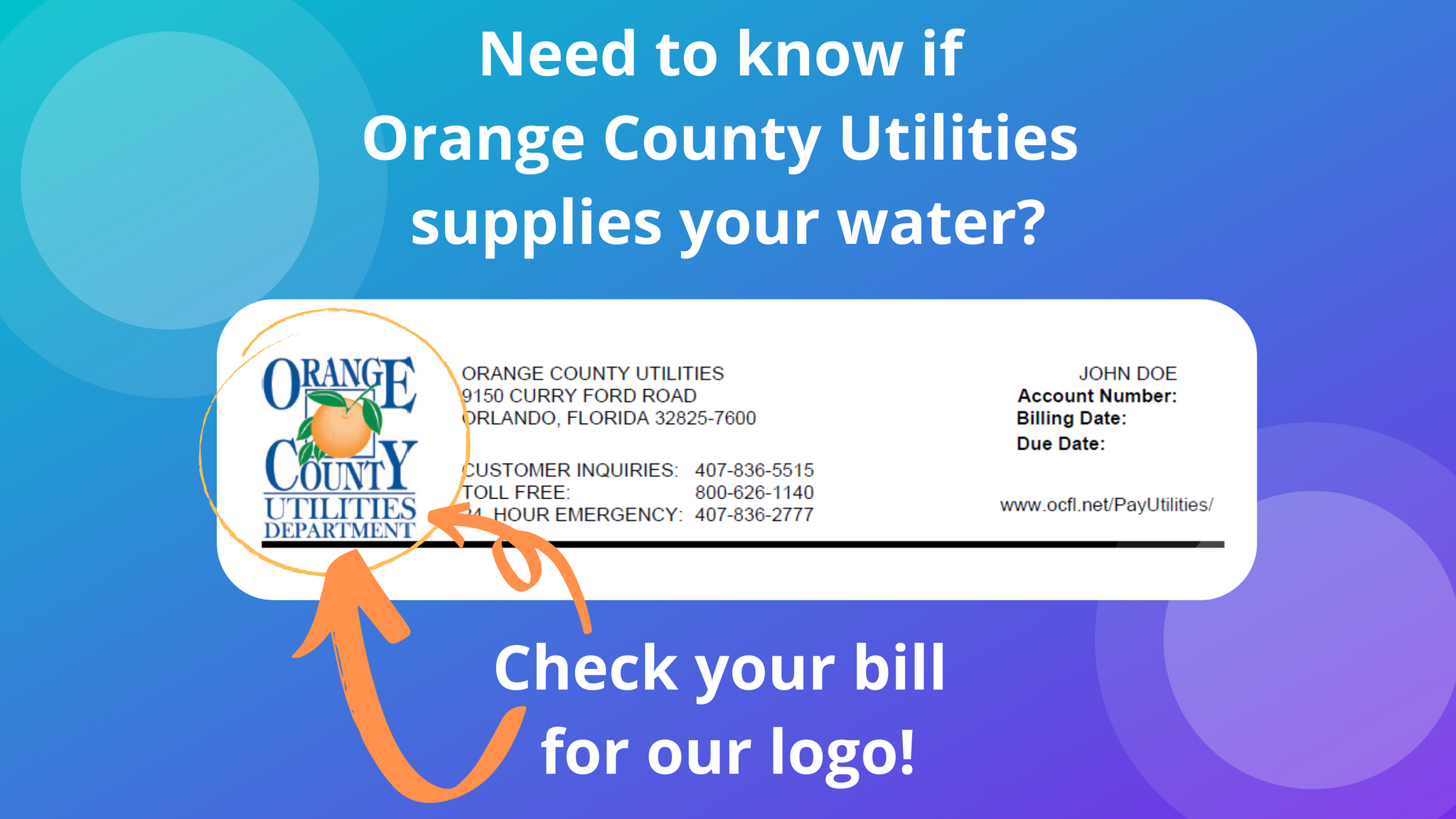 Not sure who your water servicer is? Take a look at your bill (Orange