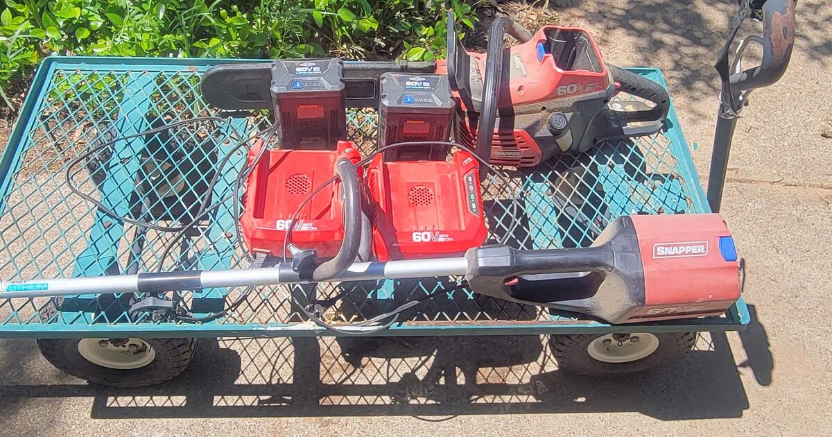 Snapper Cordless Weedeater, Chainsaw, Chargers And Batteries for $30 in ...