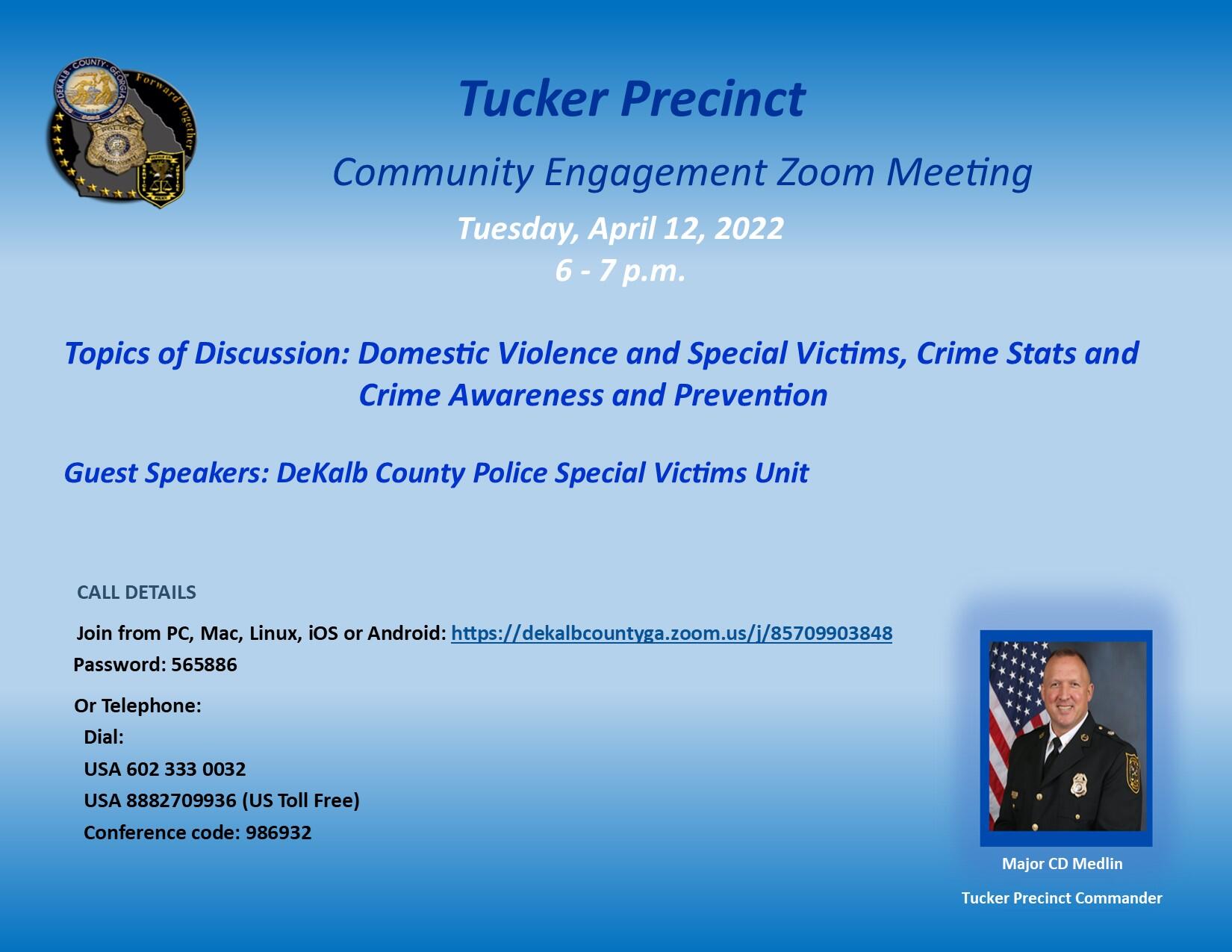 April Community Engagement Zoom Meeting (DeKalb County Police