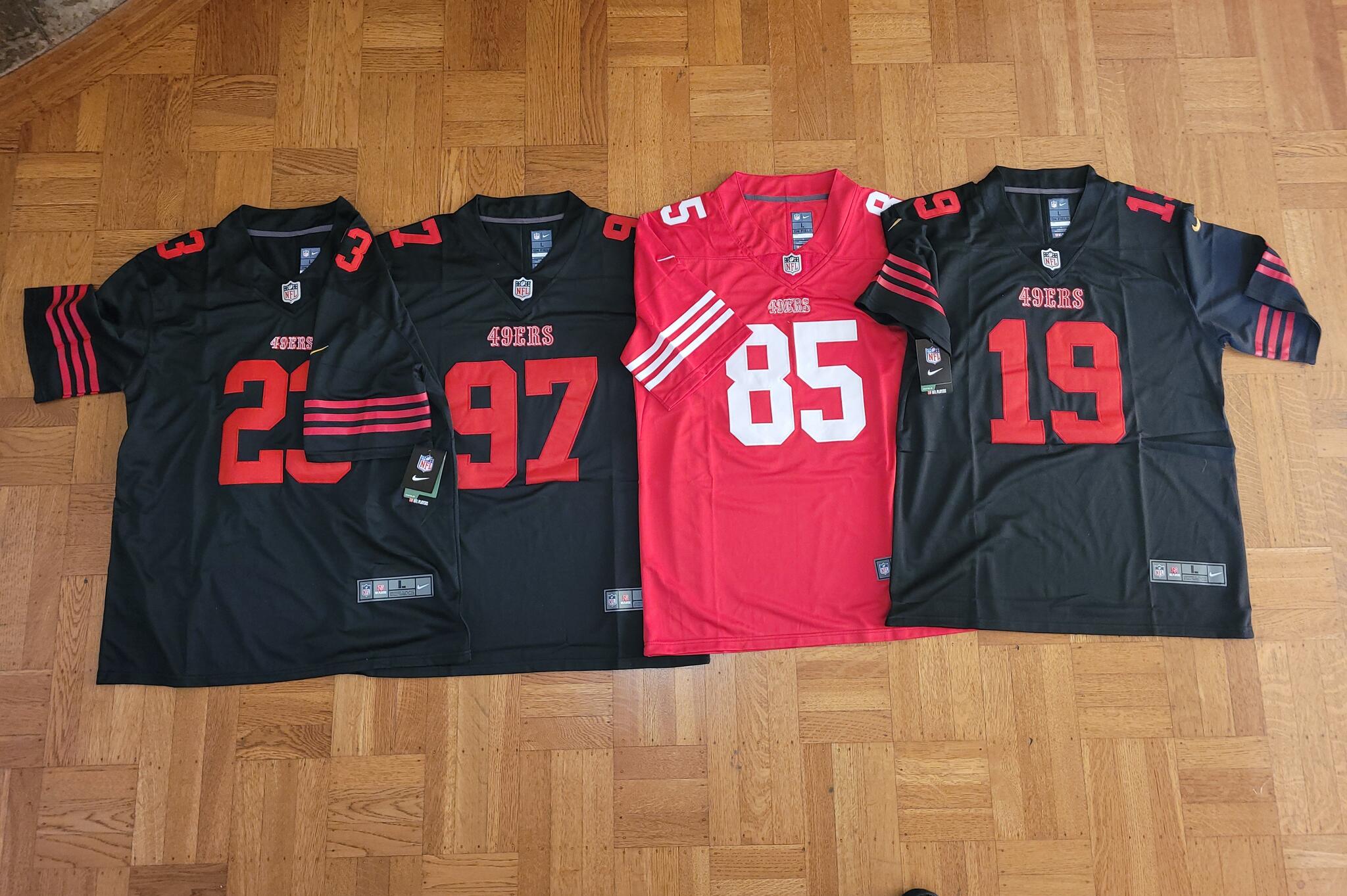 49er Nike Jersey's- Brock Purdy #13 / McCaffrey #23 / Samuel #19 / Kittle  #85 / Bosa #97 For $80 In San Bruno, CA