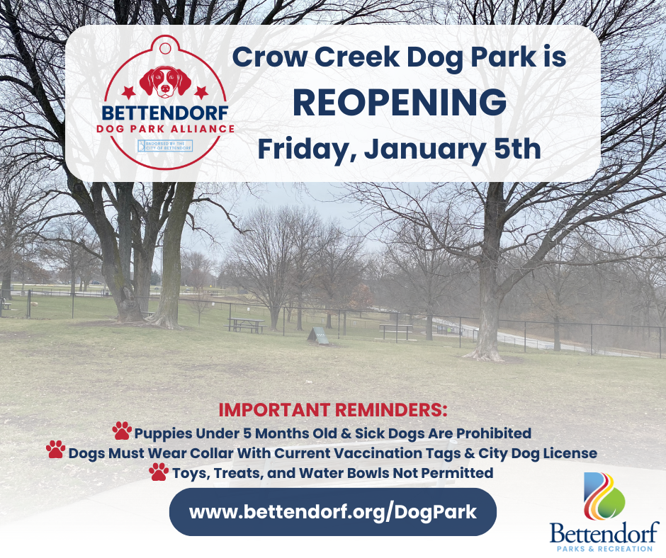 Crow Creek Dog Park, located at 4701 Devils Glen Road, is reopening on