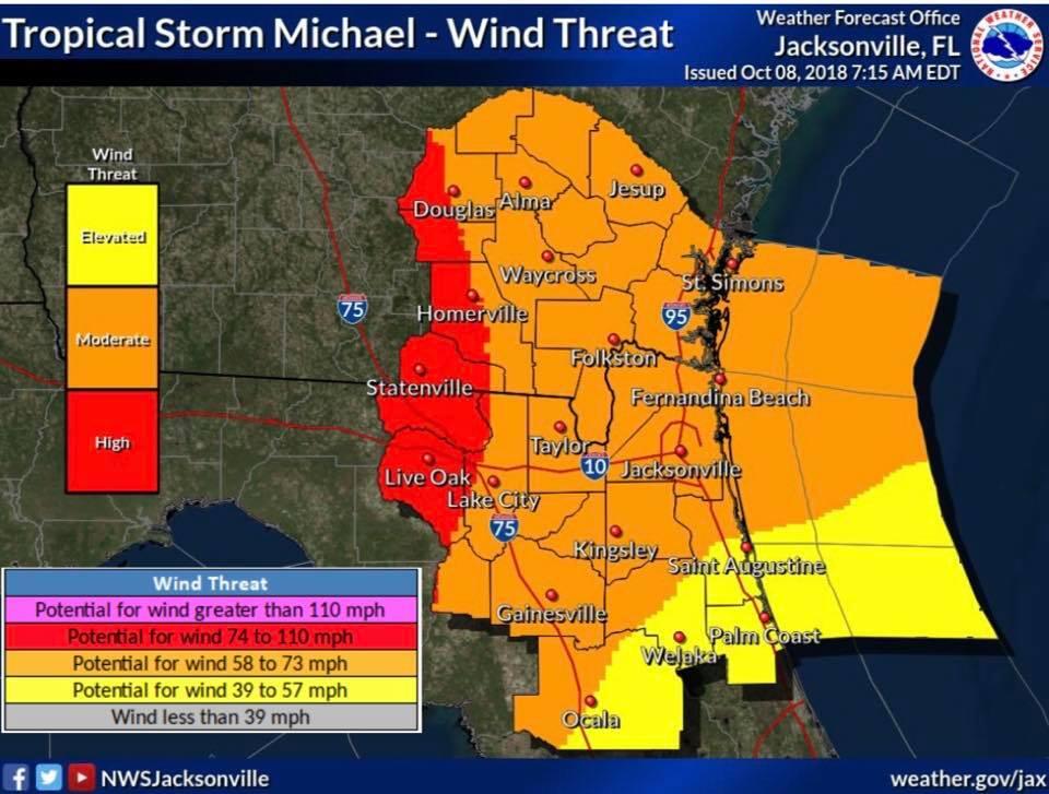 POSSIBLE Wind Impacts to Jacksonville Be Prepared (Jacksonville Sheriff's Office) — Nextdoor