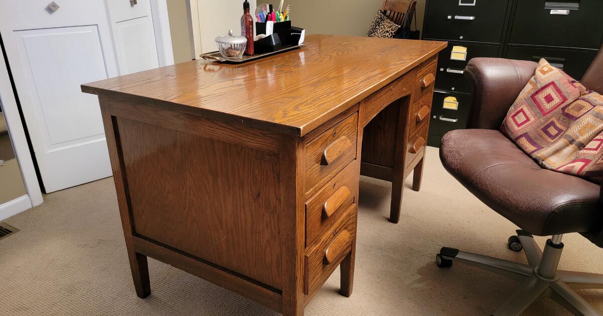 Vintage Oak teachers desk. Good condition but lovingly used for years