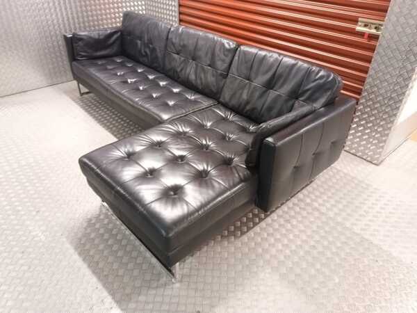 Dwell leather corner sofa deals