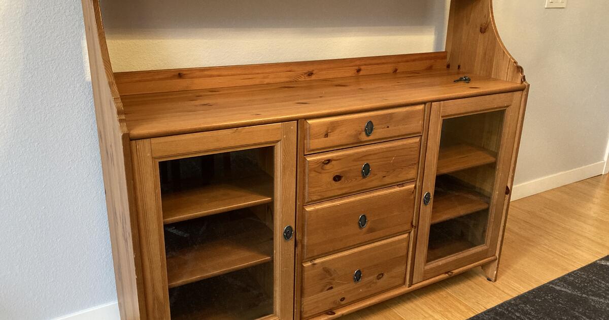 Ikea Leksvik Antique Pine Wood Sideboard Cabinet for $50 in Issaquah ...