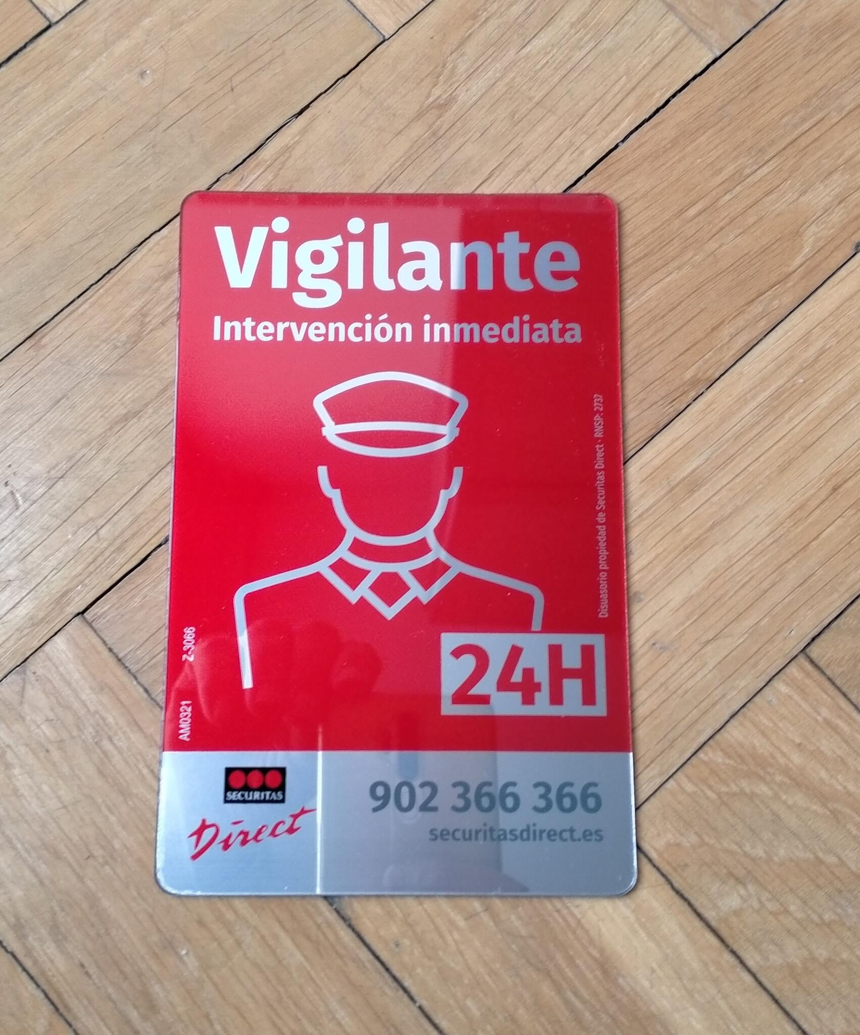 Placa o cartel de alarma securitas disuasoria modelo aviso a policia en  28918 Leganés - WENDOO