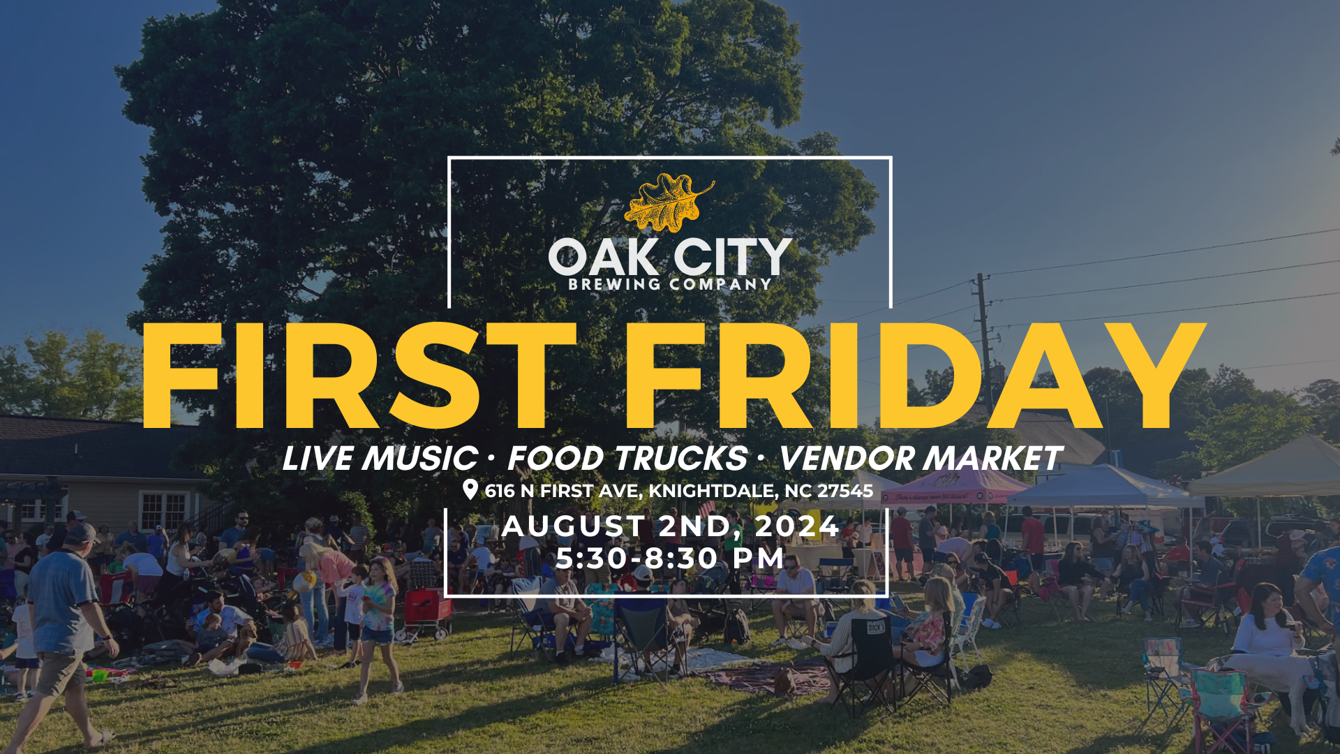 First Friday — Live music, vendor market & food trucks