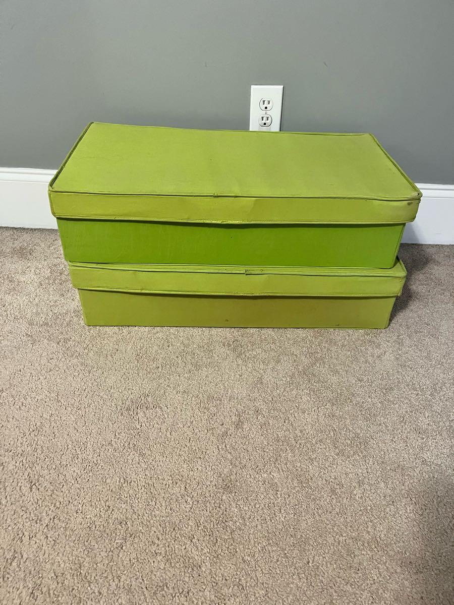 2 Green Storage Boxes