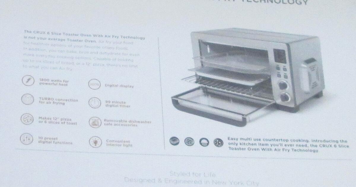 Air Fryer Tech/Toaster Oven Crux Artisan Series 6 slices (Rarely Used) for 40 in Hatboro
