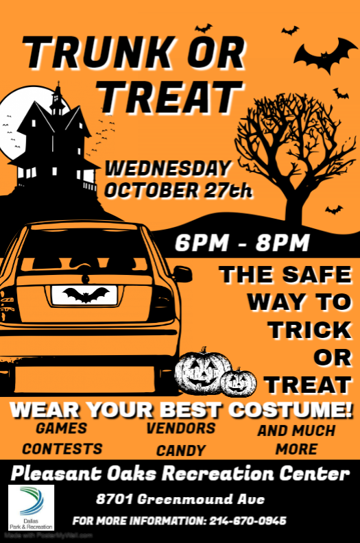 Trunk or Treat at Pleasant Oaks Recreation Center (Dallas Park and ...