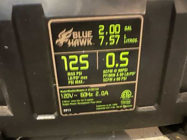 Blue Hawk 2-Gallon Single Stage Portable Electric Twin Stack Air Compressor  at