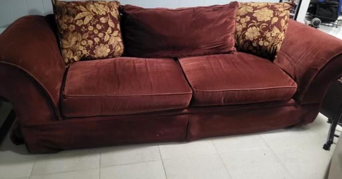 Red Couch Set (Sofa and Loveseat) for 100 in Yonkers, NY For Sale